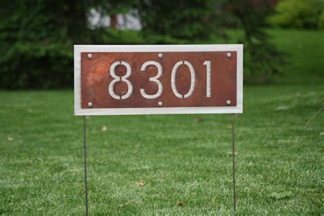 metal house number signs with stakes|reflective metal house number signs.